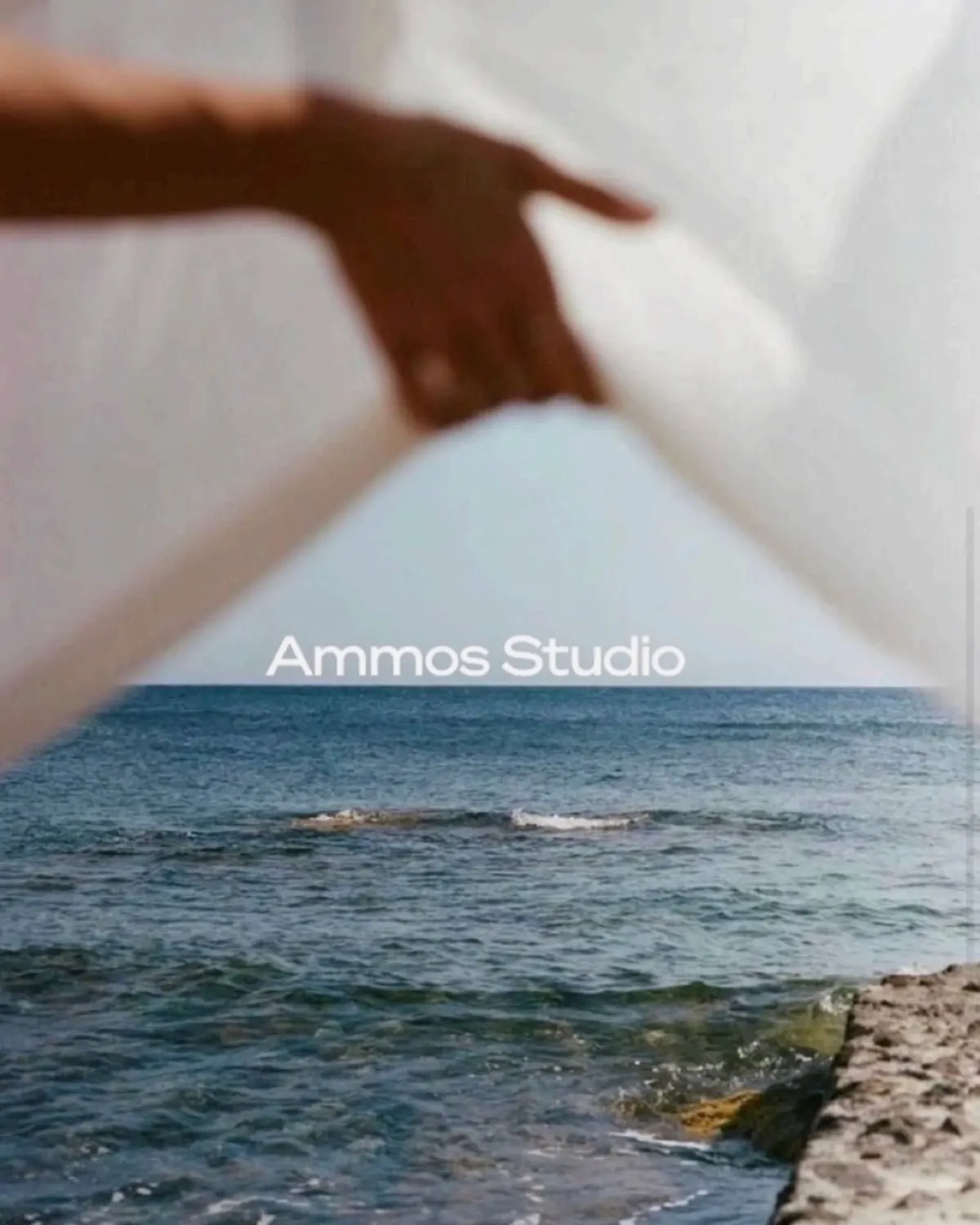 A model wearing Ammos Studio clothing, photographed for the selected-work gallery