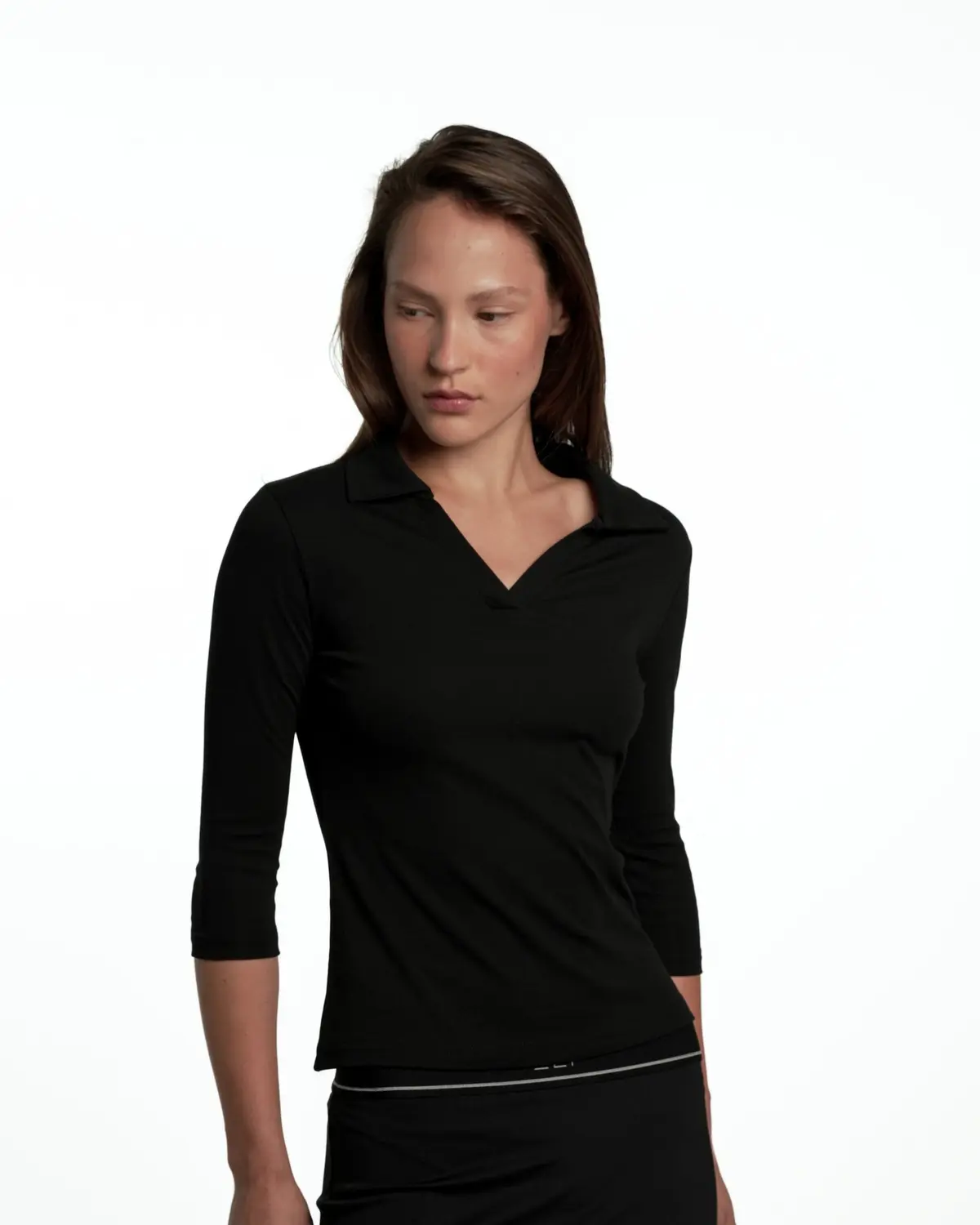 A model wearing Ely active clothing, photographed for the selected-work gallery